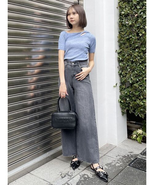 MURUA(ムルーア)の「ツイストワンショルニット(ニット/セーター・レディース・ホワイト/パープル/ブラック/ブルー/オレンジ・FREE)」の8枚目の写真