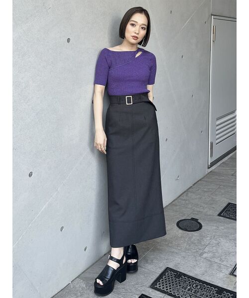 MURUA(ムルーア)の「ツイストワンショルニット(ニット/セーター・レディース・ホワイト/パープル/ブラック/ブルー/オレンジ・FREE)」の12枚目の写真