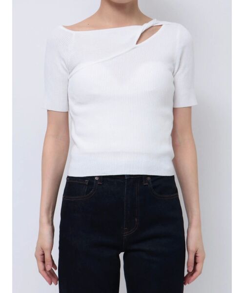 MURUA(ムルーア)の「ツイストワンショルニット(ニット/セーター・レディース・ホワイト/パープル/ブラック/ブルー/オレンジ・FREE)」の21枚目の写真