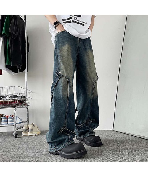 Sakka(サッカ)の「Design ワイドデニムパンツ(デニムパンツ・メンズ・ブルー/ブラック・MEDIUM/X-LARGE/LARGE)」の9枚目の写真