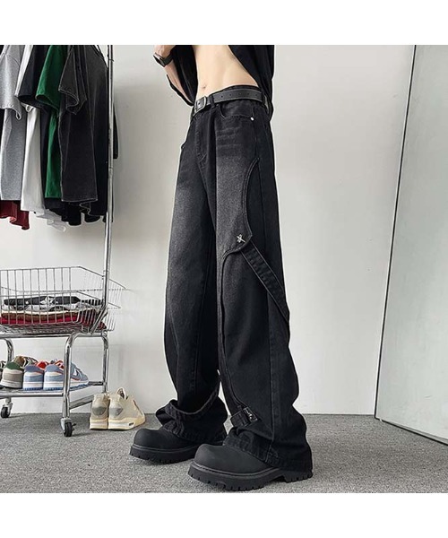 Sakka(サッカ)の「Design ワイドデニムパンツ(デニムパンツ・メンズ・ブルー/ブラック・MEDIUM/X-LARGE/LARGE)」の4枚目の写真