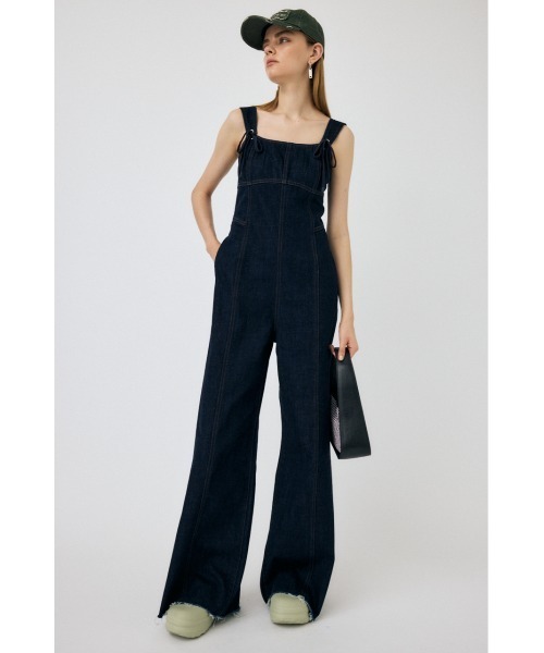 MOUSSY（マウジー）の「CORSET STRAP DENIM ジャンプスーツ（つなぎ/オールインワン・レディース・オフホワイト/ライトベージュ/ワンウォッシュ・2/1）」の3枚目の写真