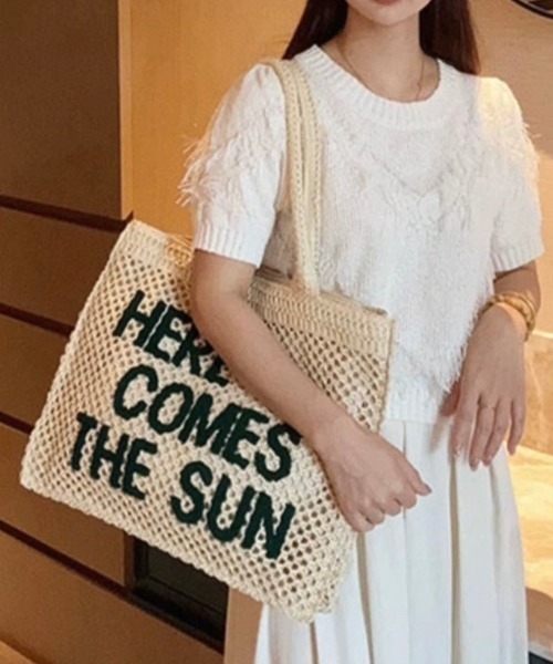 ap retro（アプレトロ）の「ペーパートートバッグ/Ａ４対応（トートバッグ・レディース・オフホワイト/ベージュ・FREE）」の4枚目の写真