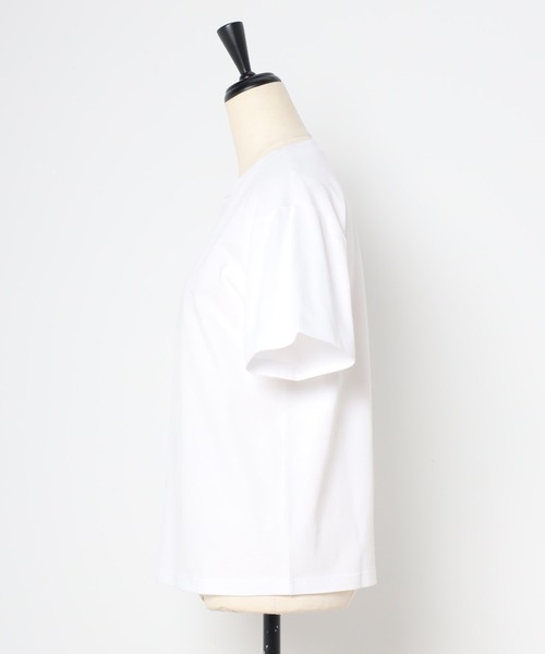Bonjour Sagan(ボンジュールサガン)の「バックカラーロゴラベルTシャツ(Tシャツ/カットソー・レディース・ホワイト系その他/ホワイト×グリーン/ホワイト×ホワイト/グレー系その他/グレー×ピンク・FREE)」の12枚目の写真