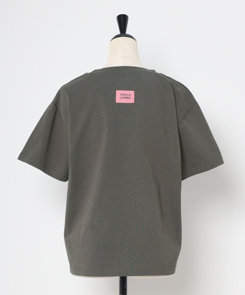 Bonjour Sagan(ボンジュールサガン)の「バックカラーロゴラベルTシャツ(Tシャツ/カットソー・レディース・ホワイト系その他/ホワイト×グリーン/ホワイト×ホワイト/グレー系その他/グレー×ピンク・FREE)」の10枚目の写真