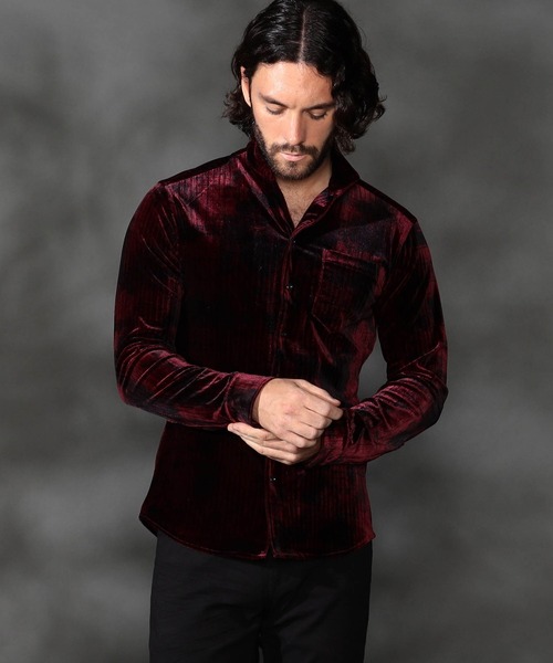 HIDEAWAYS NICOLE(ハイダウェイニコル)の「ハイストレッチ別珍シャツ(シャツ/ブラウス・メンズ・ネイビー/チャコールグレー/ボルドー・X-LARGE/LARGE/MEDIUM)」の3枚目の写真