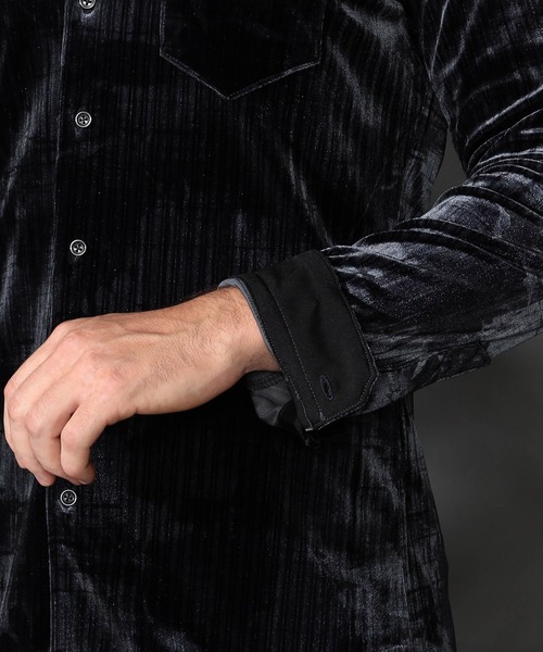 HIDEAWAYS NICOLE(ハイダウェイニコル)の「ハイストレッチ別珍シャツ(シャツ/ブラウス・メンズ・ネイビー/チャコールグレー/ボルドー・X-LARGE/LARGE/MEDIUM)」の20枚目の写真