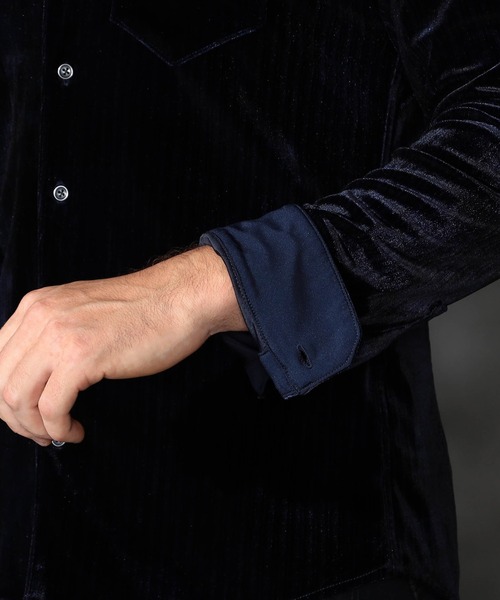 HIDEAWAYS NICOLE(ハイダウェイニコル)の「ハイストレッチ別珍シャツ(シャツ/ブラウス・メンズ・ネイビー/チャコールグレー/ボルドー・X-LARGE/LARGE/MEDIUM)」の11枚目の写真