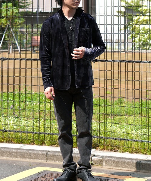 HIDEAWAYS NICOLE(ハイダウェイニコル)の「ハイストレッチ別珍シャツ(シャツ/ブラウス・メンズ・ネイビー/チャコールグレー/ボルドー・X-LARGE/LARGE/MEDIUM)」の6枚目の写真