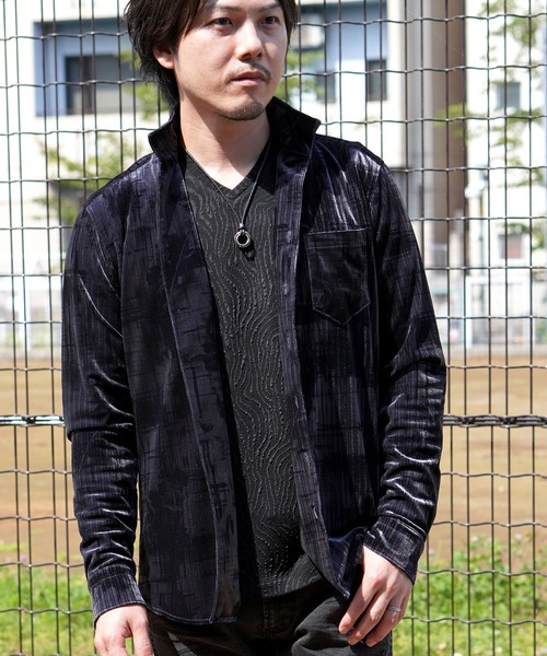 HIDEAWAYS NICOLE(ハイダウェイニコル)の「ハイストレッチ別珍シャツ(シャツ/ブラウス・メンズ・ネイビー/チャコールグレー/ボルドー・X-LARGE/LARGE/MEDIUM)」の7枚目の写真