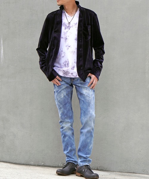 HIDEAWAYS NICOLE(ハイダウェイニコル)の「ハイストレッチ別珍シャツ(シャツ/ブラウス・メンズ・ネイビー/チャコールグレー/ボルドー・X-LARGE/LARGE/MEDIUM)」の8枚目の写真