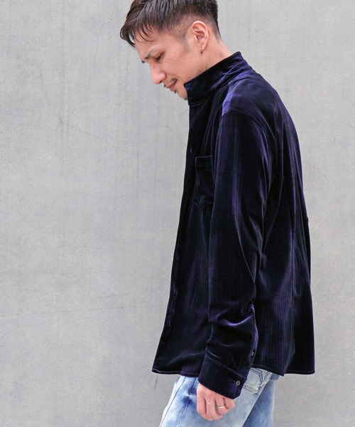 HIDEAWAYS NICOLE(ハイダウェイニコル)の「ハイストレッチ別珍シャツ(シャツ/ブラウス・メンズ・ネイビー/チャコールグレー/ボルドー・X-LARGE/LARGE/MEDIUM)」の9枚目の写真