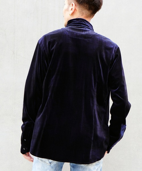 HIDEAWAYS NICOLE(ハイダウェイニコル)の「ハイストレッチ別珍シャツ(シャツ/ブラウス・メンズ・ネイビー/チャコールグレー/ボルドー・X-LARGE/LARGE/MEDIUM)」の10枚目の写真