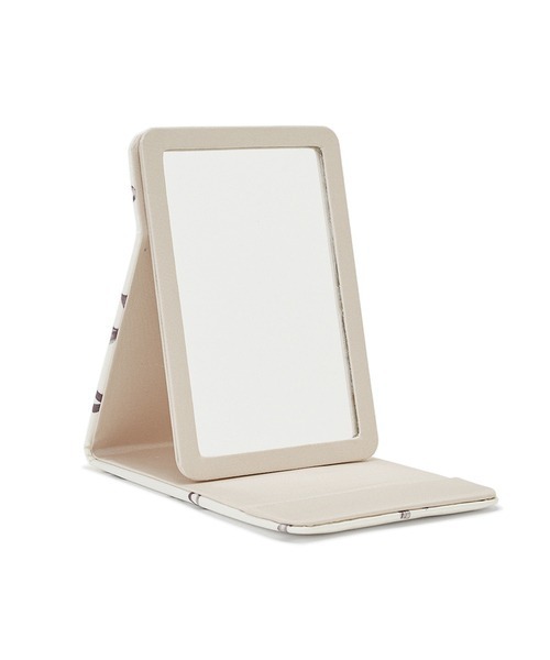 gelato pique（ジェラートピケ）の「リボン柄サテンミラー（手鏡/メイクミラー・レディース・オフホワイト/ダークグレー・FREE）」の6枚目の写真