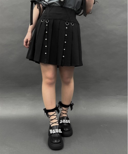 axes femme POETIQUE（アクシーズファムポエティック）の「ベルトデザインスカパン（その他パンツ・レディース・ネイビー/チャコールグレー/ブラック・MEDIUM）」の2枚目の写真