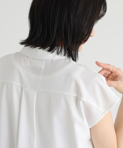 n'OrLABEL(ノアールレーベル)の「ピンタックフレンチスリーブブラウス(シャツ/ブラウス・レディース・ブラック/オフホワイト/ライトグリーン・1/2)」の14枚目の写真