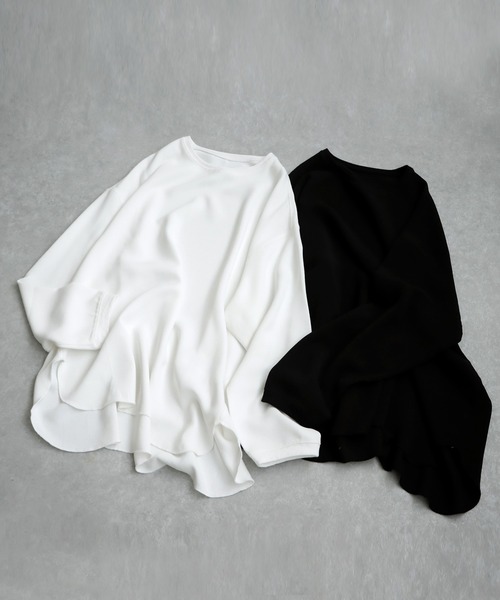 antiqua(アンティカ)の「帯電防止プルオーバー(Tシャツ/カットソー・レディース・オフホワイト/ブラック・ONESIZE)」の19枚目の写真