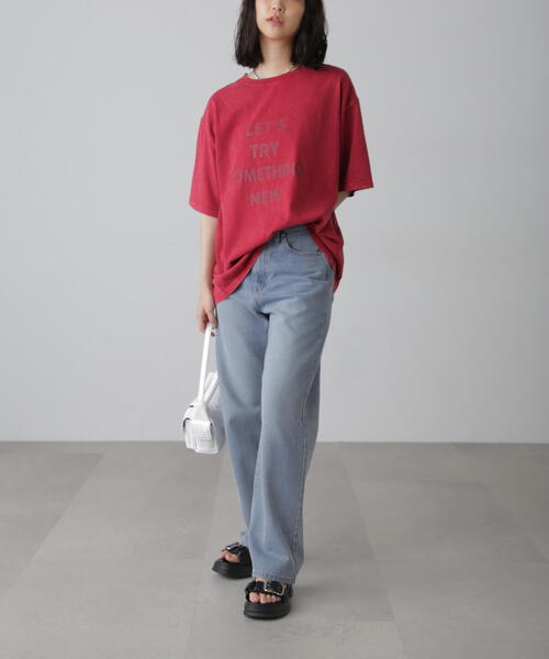 FREE'S MART（フリーズマート）の「◆硫化染めビッグロゴＴシャツ（Tシャツ/カットソー・レディース・レッド/ホワイト/ブラック・FREE）」の5枚目の写真