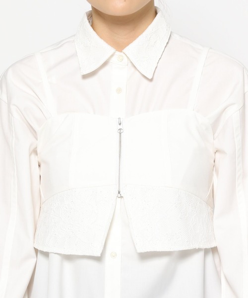 HARE（ハレ）の「2Pビスチェ＊シャツ(HARE)（シャツ/ブラウス・レディース・ブラック/ホワイト・FREE）」の4枚目の写真