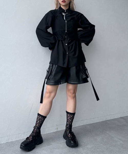 HARE（ハレ）の「2Pビスチェ＊シャツ(HARE)（シャツ/ブラウス・レディース・ブラック/ホワイト・FREE）」の11枚目の写真