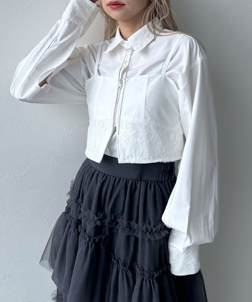 HARE（ハレ）の「2Pビスチェ＊シャツ(HARE)（シャツ/ブラウス・レディース・ブラック/ホワイト・FREE）」の10枚目の写真