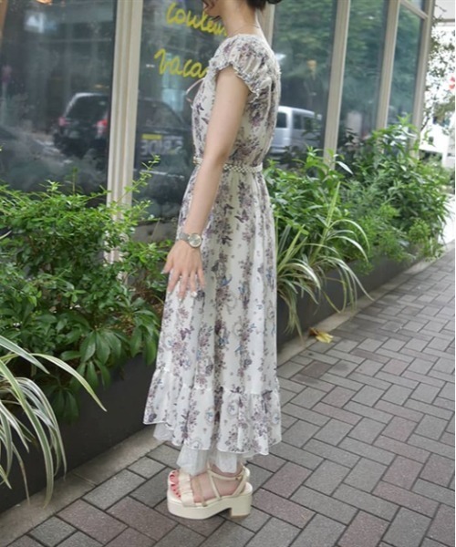 axes femme（アクシーズファム）の「パピヨンローズ柄編上ワンピース