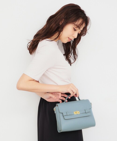 index（インデックス）の「【2WAY】合皮ミニショルダーバッグ（ショルダーバッグ・レディース・ブラック/ライトブルー/オフホワイト・00）」の22枚目の写真