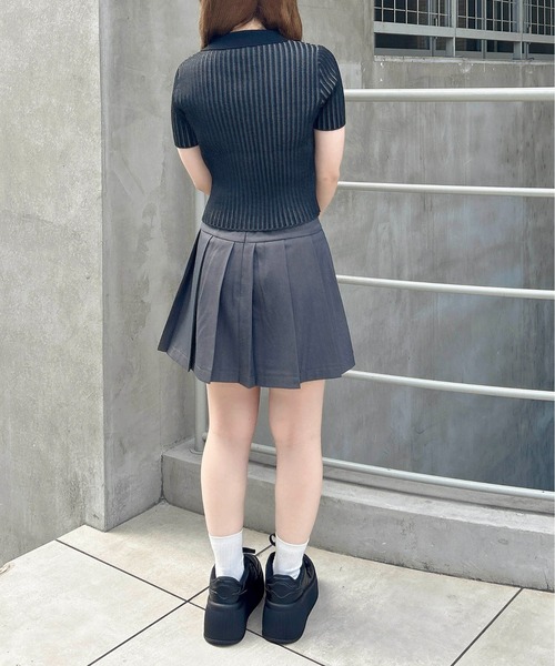 INGNI（イング）の「フロントジップメタルプレートニットカーディガン（カーディガン/ボレロ・レディース・ブラック/オフホワイト/グレー・M）」の10枚目の写真
