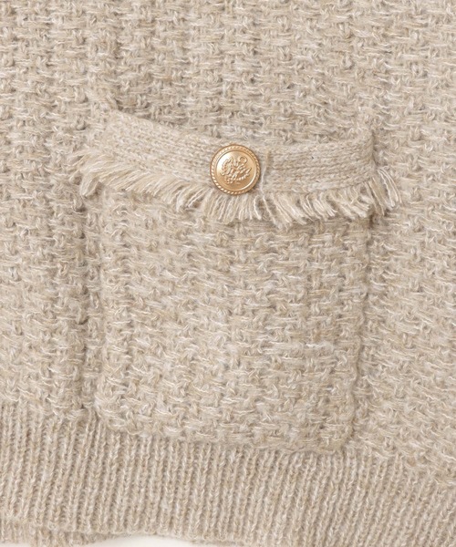 andme（アンドミー）の「金ボタンツイードショートジャケットカーディガン（カーディガン/ボレロ・レディース・レッド/ブラック/グレー/ベージュ・M）」の21枚目の写真