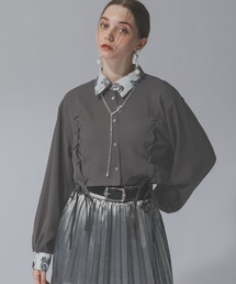 HARE | キリカエジャガードレースアップシャツ(HARE)(シャツ/ブラウス)