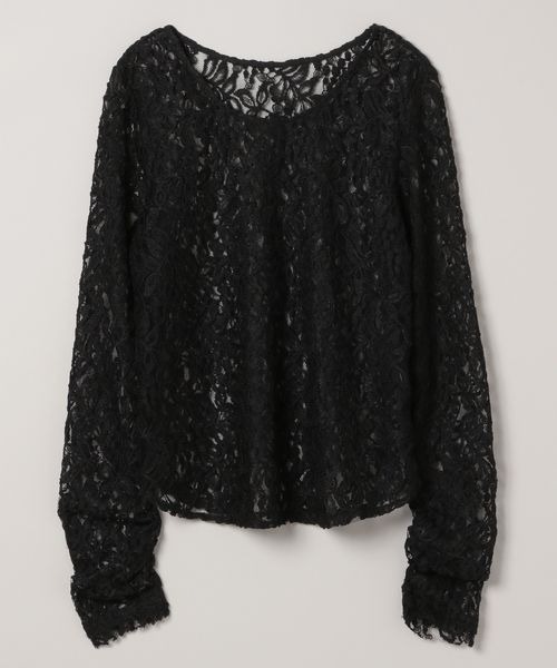 JEANASIS（ジーナシス）の「ヴィンテージレースLS TEE/147426（Tシャツ/カットソー・レディース・ホワイト/ブラック・FREE）」の2枚目の写真