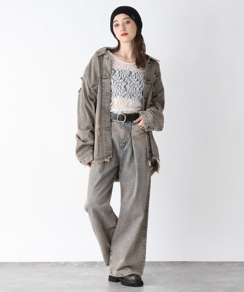 JEANASIS（ジーナシス）の「ヴィンテージレースLS TEE/147426（Tシャツ/カットソー・レディース・ホワイト/ブラック・FREE）」の14枚目の写真