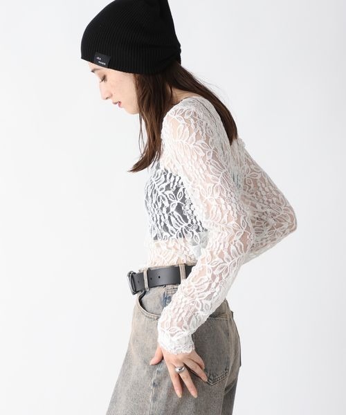 JEANASIS（ジーナシス）の「ヴィンテージレースLS TEE/147426（Tシャツ/カットソー・レディース・ホワイト/ブラック・FREE）」の17枚目の写真