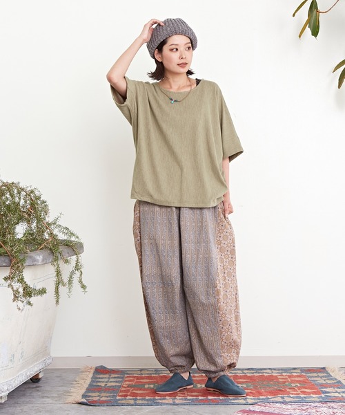 チャイハネ（チャイハネ）の「【チャイハネ】ソムニドルマンスリーブトップス＆タンクトップ2点セット（アンサンブル・レディース・パープル/ベージュ/カーキ/ブラック・FREE）」の8枚目の写真