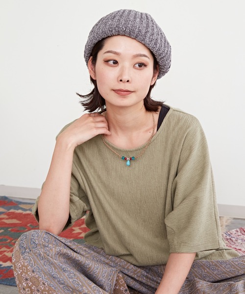 チャイハネ（チャイハネ）の「【チャイハネ】ソムニドルマンスリーブトップス＆タンクトップ2点セット（アンサンブル・レディース・パープル/ベージュ/カーキ/ブラック・FREE）」の11枚目の写真