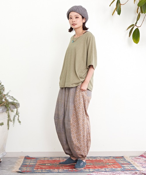 チャイハネ（チャイハネ）の「【チャイハネ】ソムニドルマンスリーブトップス＆タンクトップ2点セット（アンサンブル・レディース・パープル/ベージュ/カーキ/ブラック・FREE）」の9枚目の写真