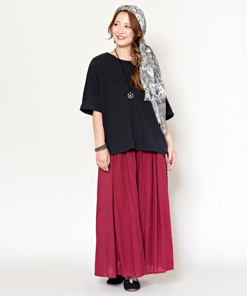 チャイハネ（チャイハネ）の「【チャイハネ】ソムニドルマンスリーブトップス＆タンクトップ2点セット（アンサンブル・レディース・パープル/ベージュ/カーキ/ブラック・FREE）」の14枚目の写真