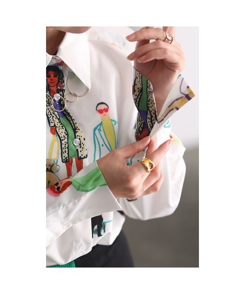 Sawa a la mode(サワアラモード)の「イラスト柄ブラウス(シャツ/ブラウス・レディース・ホワイト・FREE)」の9枚目の写真