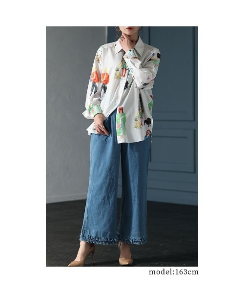 Sawa a la mode(サワアラモード)の「イラスト柄ブラウス(シャツ/ブラウス・レディース・ホワイト・FREE)」の10枚目の写真