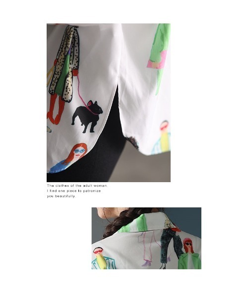 Sawa a la mode(サワアラモード)の「イラスト柄ブラウス(シャツ/ブラウス・レディース・ホワイト・FREE)」の12枚目の写真