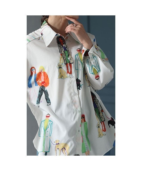 Sawa a la mode(サワアラモード)の「イラスト柄ブラウス(シャツ/ブラウス・レディース・ホワイト・FREE)」の14枚目の写真