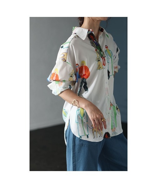 Sawa a la mode(サワアラモード)の「イラスト柄ブラウス(シャツ/ブラウス・レディース・ホワイト・FREE)」の15枚目の写真