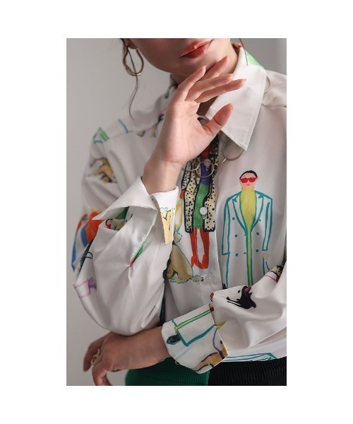 Sawa a la mode(サワアラモード)の「イラスト柄ブラウス(シャツ/ブラウス・レディース・ホワイト・FREE)」の16枚目の写真