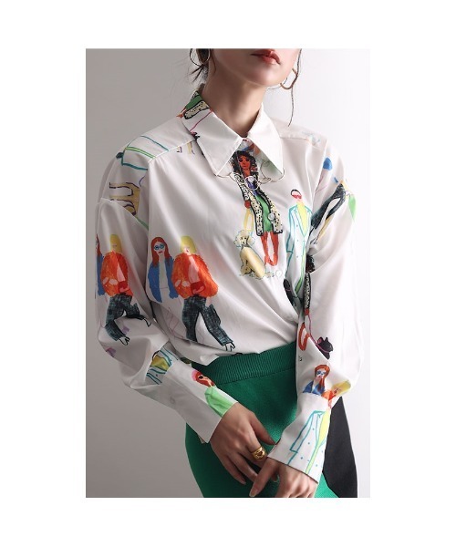 Sawa a la mode(サワアラモード)の「イラスト柄ブラウス(シャツ/ブラウス・レディース・ホワイト・FREE)」の19枚目の写真