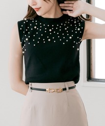 Julia Boutique | パールデコ ノースリーブニットトップス(ニット/セーター)