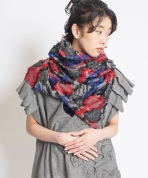 レディースのストール/ショール（グレー/灰色系・花柄・ボタニカル柄  