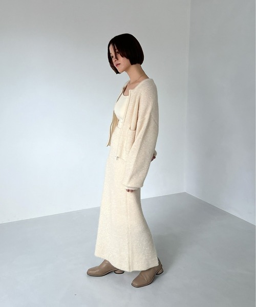 Olu.（オルドット）の「ラメヤーンジップカーディガン[セットアップ可能]（カーディガン/ボレロ・レディース・シルバー/アイボリー/ブラック・FREE）」の8枚目の写真