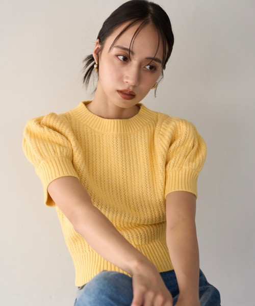 Snidel 新品 ハーフスリーブドルマンニット SNIDEL（スナイデル）の「ハーフスリーブニットプルオーバー（ニット