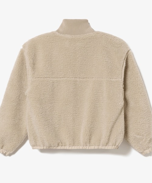 リブニットスタンドカラーソフトボアジャケット / スタンドジップボア