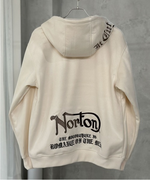 Norton（ノートン）の「【Norton】ウラボアロゴ刺繍ZIPパーカー（パーカー・メンズ・ホワイト/ブラック/カーキ・M/L/XL/XXL）」の2枚目の写真